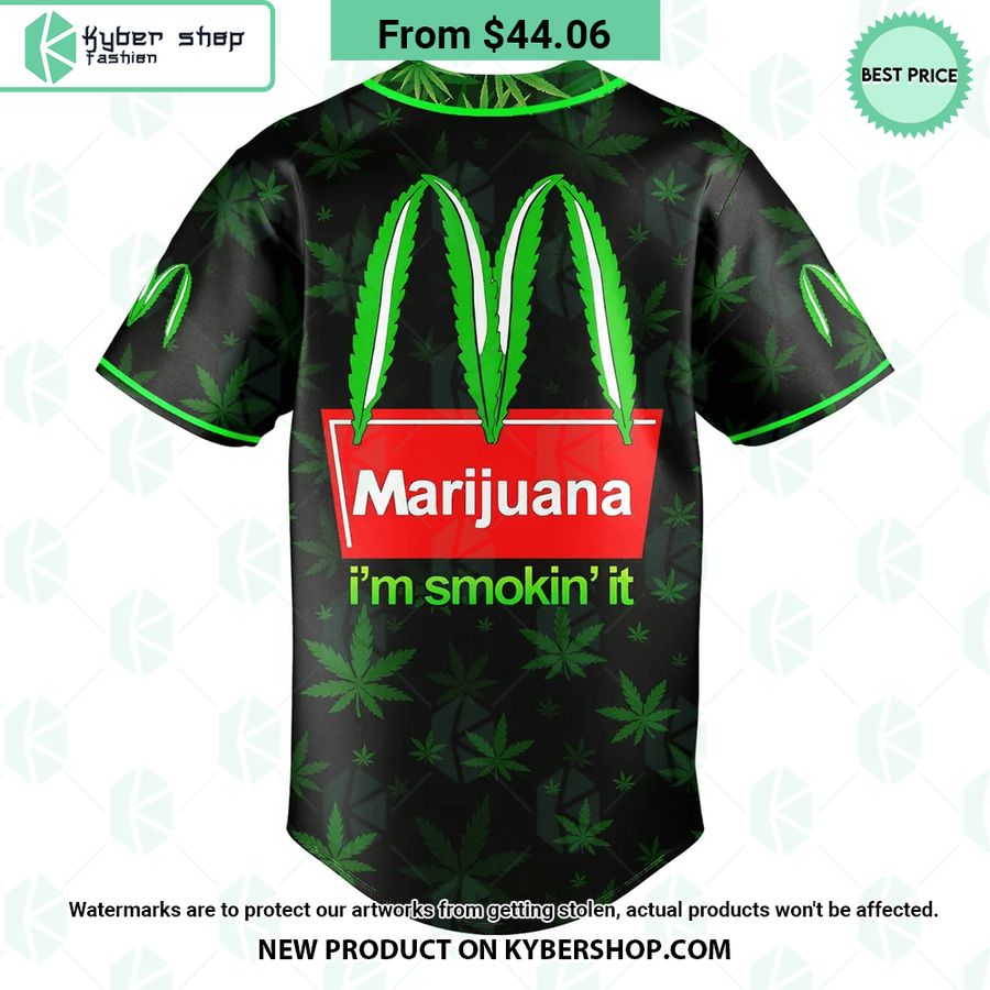 Mcdonald’S Marijuana I’M Smokin’ It Weed Baseball Jersey