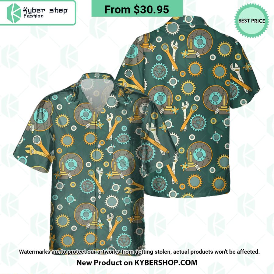 Mechanic Tools Pattern Hawaiian Shirt