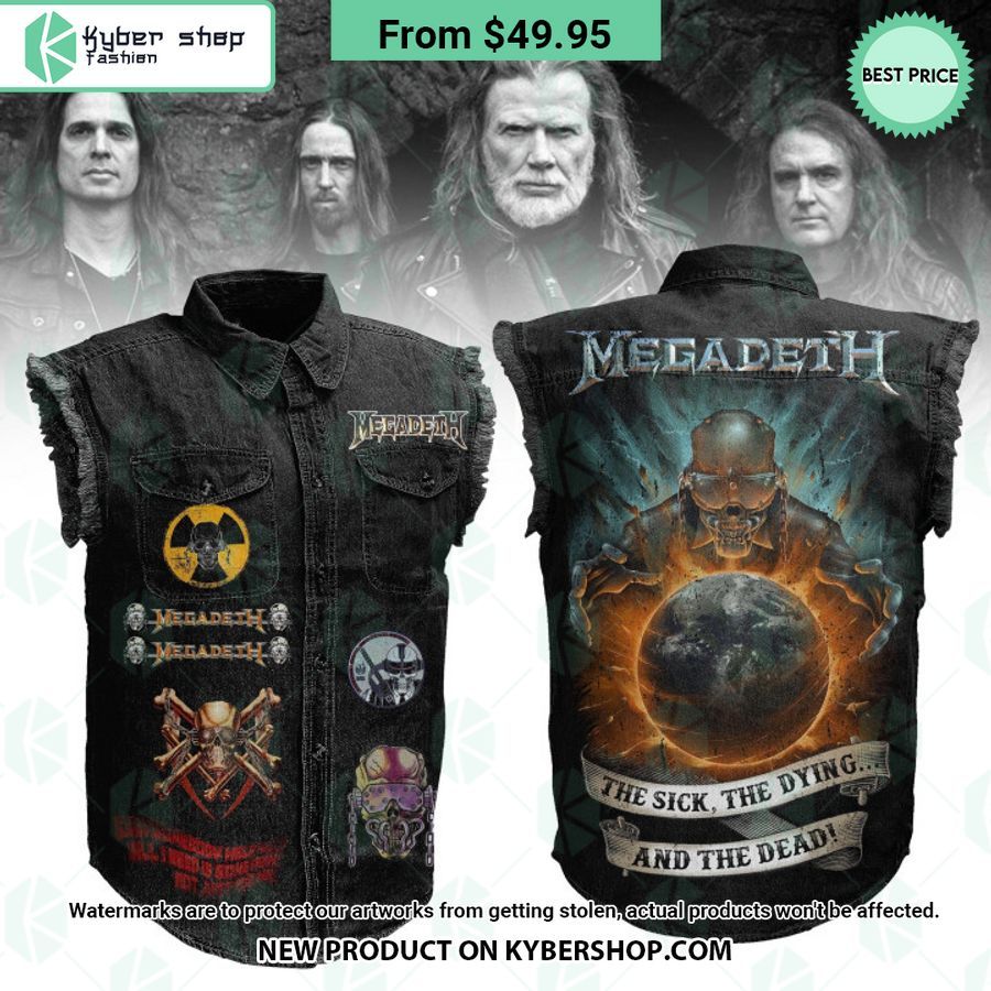 Megadeth The Sick The Dying And The Dead Sleeveless Denim Jacket