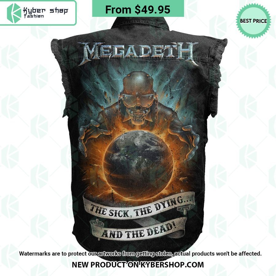 Megadeth The Sick The Dying And The Dead Sleeveless Denim Jacket