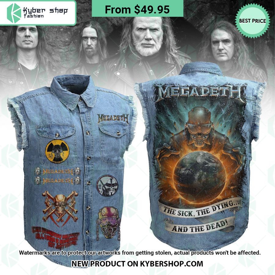 Megadeth The Sick The Dying And The Dead Sleeveless Denim Jacket