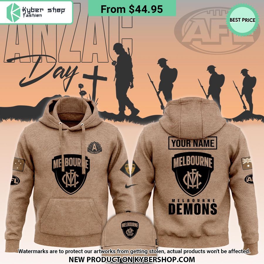 Melbourne Demons AFL Anzac Day CUSTOM Hoodie