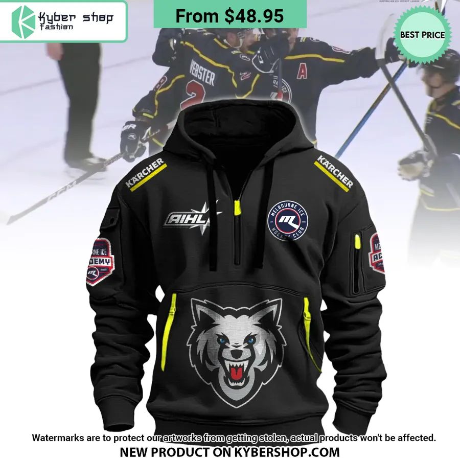 Melbourne Ice Half Zip Heavy Hoodie