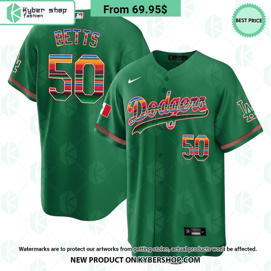 Men’s Los Angeles Dodgers Mexico Cool Base Green Jersey