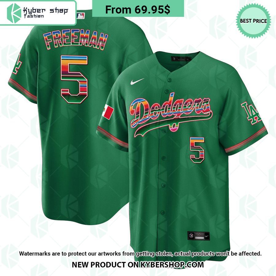 Men’s Los Angeles Dodgers Mexico Cool Base Green Jersey