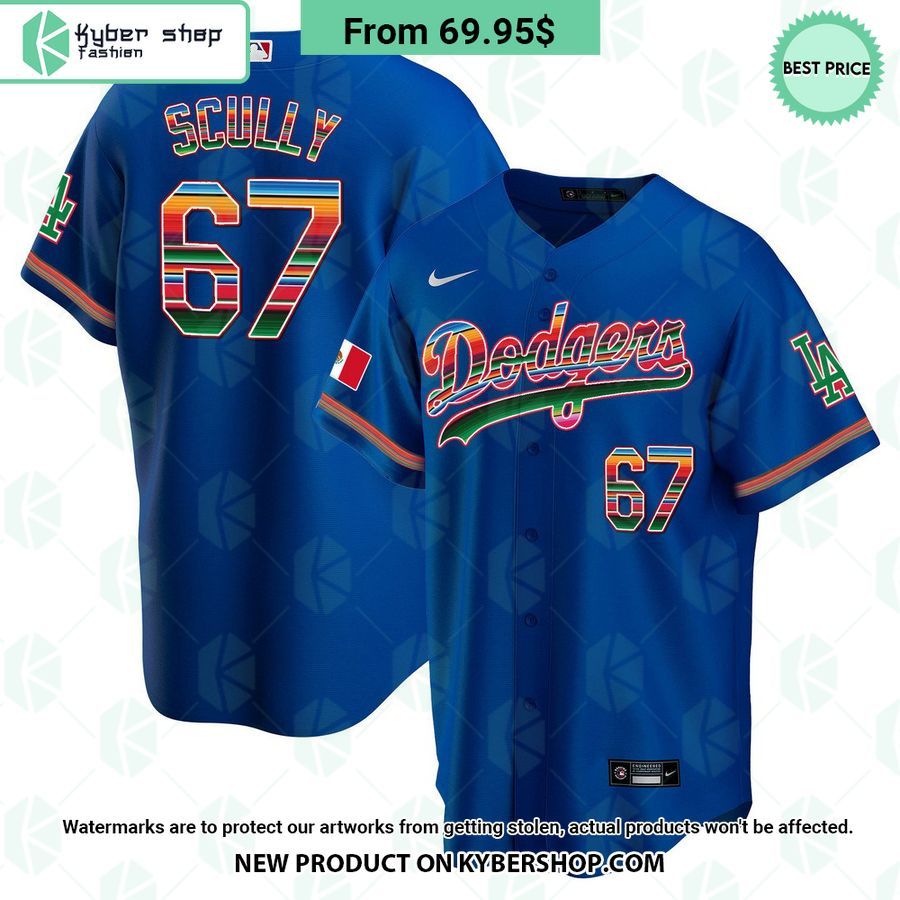 Men’s Los Angeles Dodgers Mexico Cool Base Royal Jersey