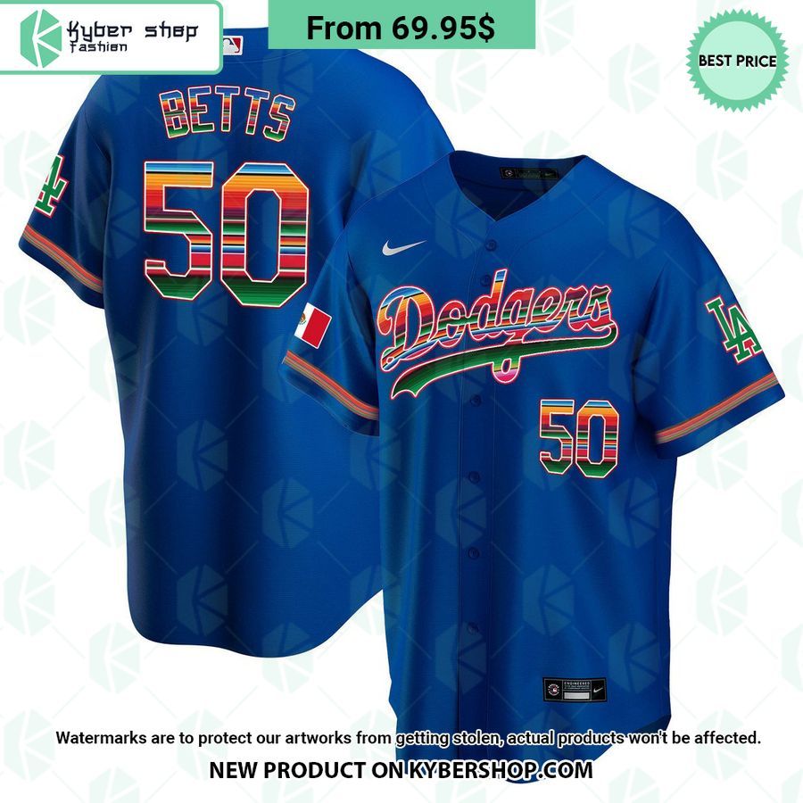 Men’s Los Angeles Dodgers Mexico Cool Base Royal Jersey