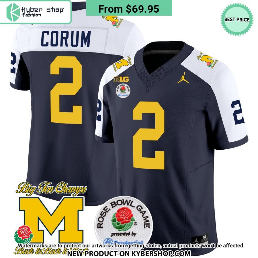 Men’s Michigan Wolverines Rose Bowl Patch Jersey
