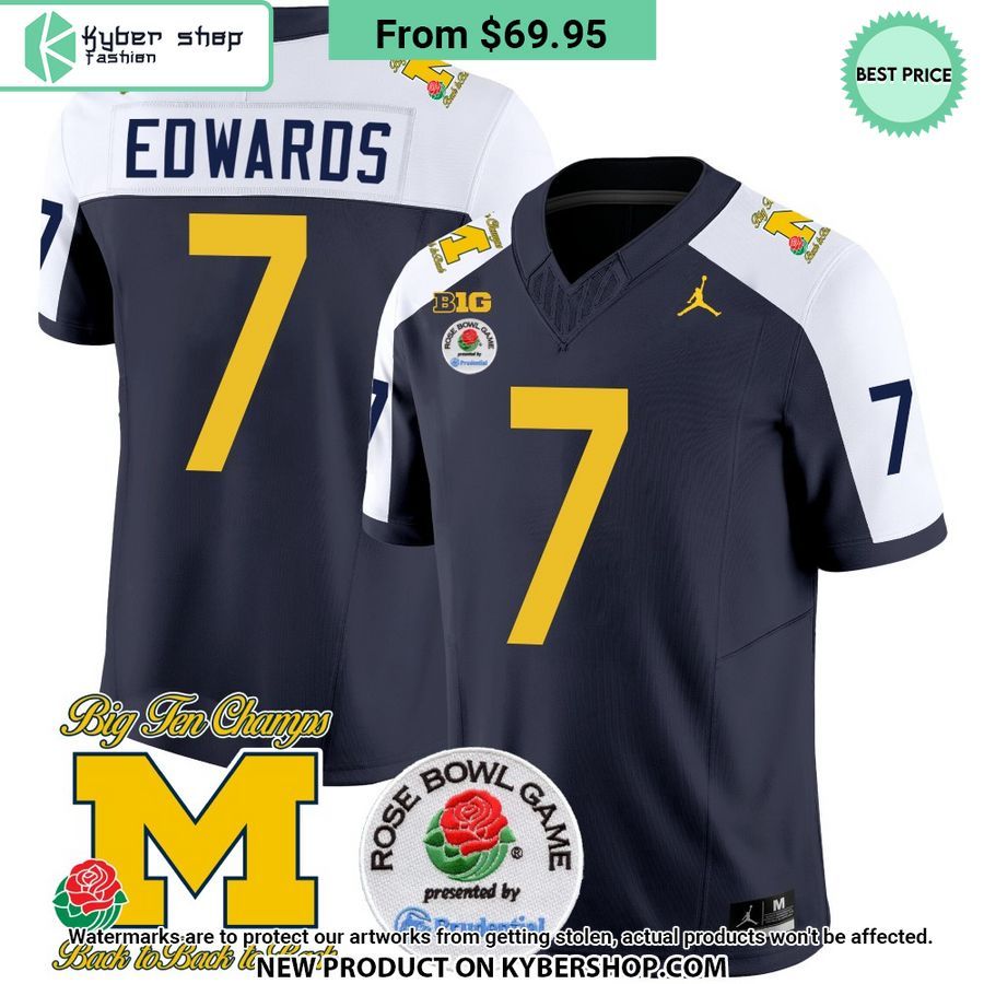 Men’s Michigan Wolverines Rose Bowl Patch Jersey