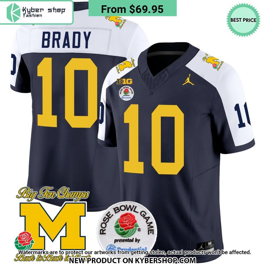 Men’s Michigan Wolverines Rose Bowl Patch Jersey