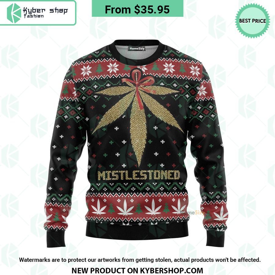 Merry Christmas Weed Mistlestoned Sweater