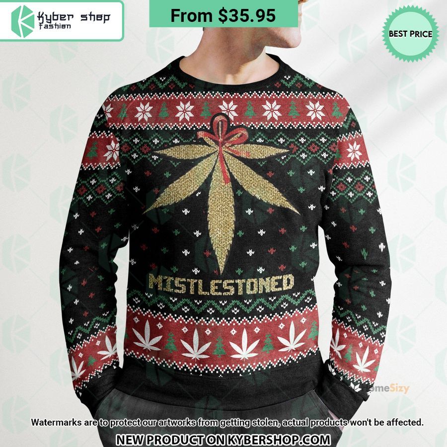 Merry Christmas Weed Mistlestoned Sweater