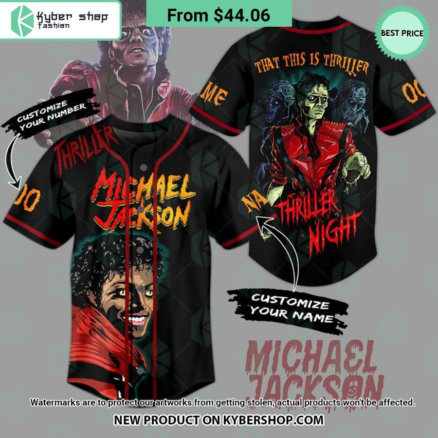 Michael Jackson Thriller Night CUSTOM Baseball Jersey