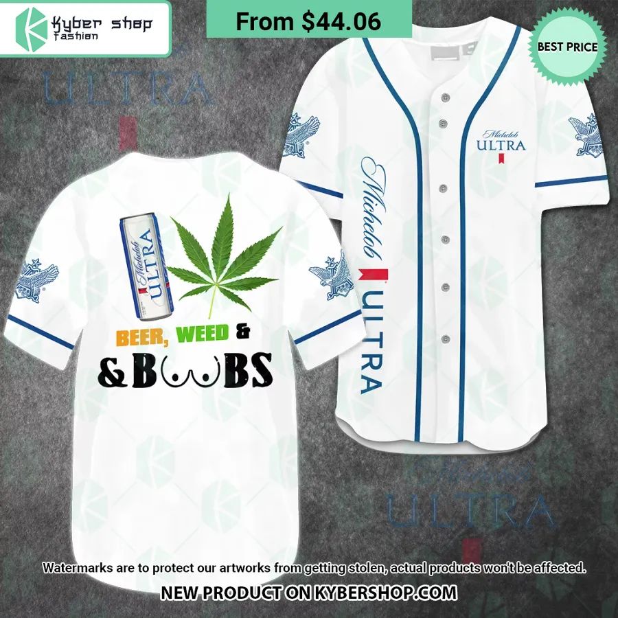 Michelob Ultra Beer Weed Boobs Baseball Jersey