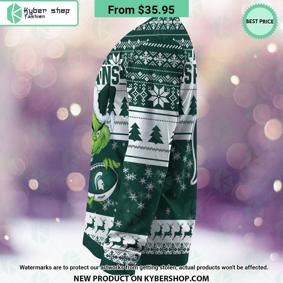 Michigan State Spartans Grinch Christmas Sweater