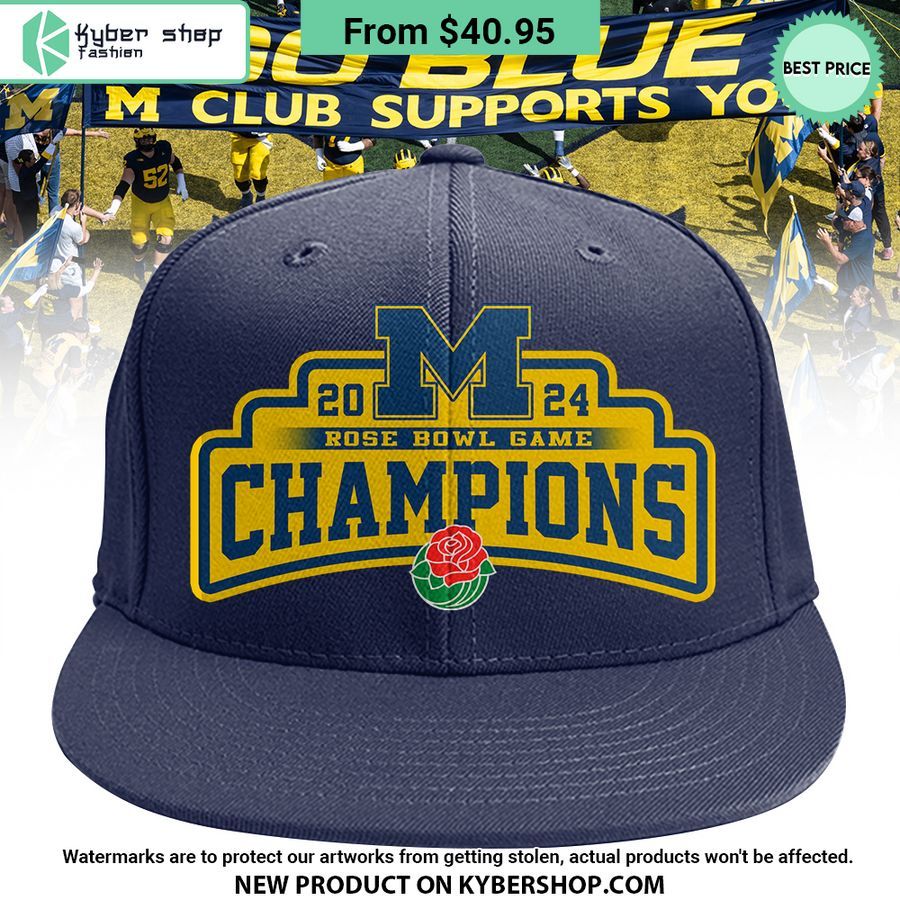 Michigan Wolverines 2024 Rose Bowl Game Champions Snapback Hat