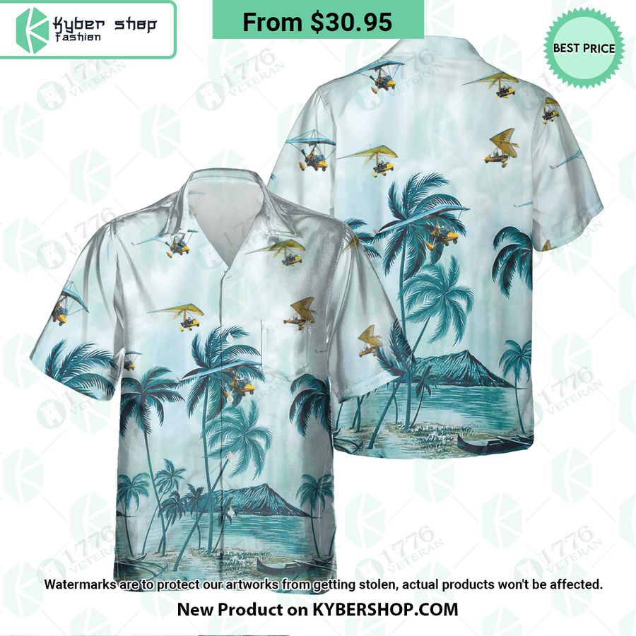 Microlight Aircraft Palm Hawaiian Shirt