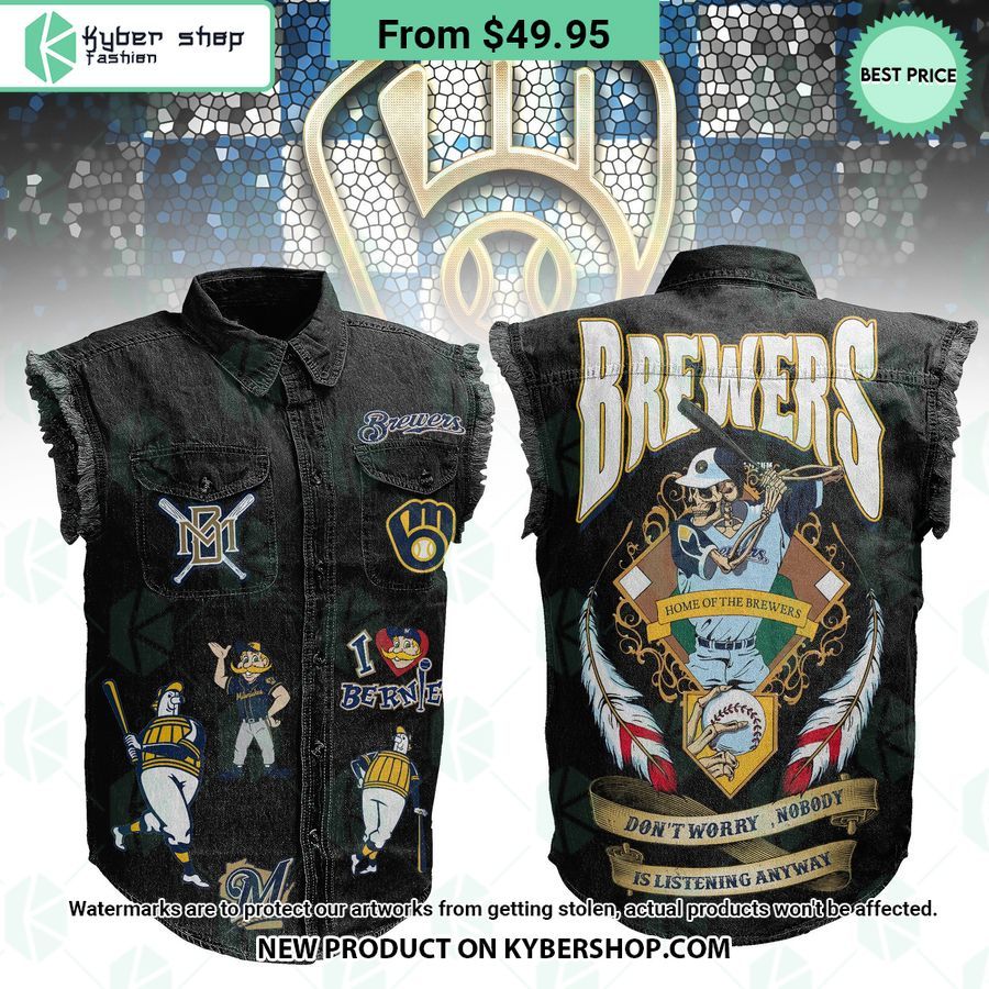 Milwaukee Brewers Sleeveless Denim Jacket