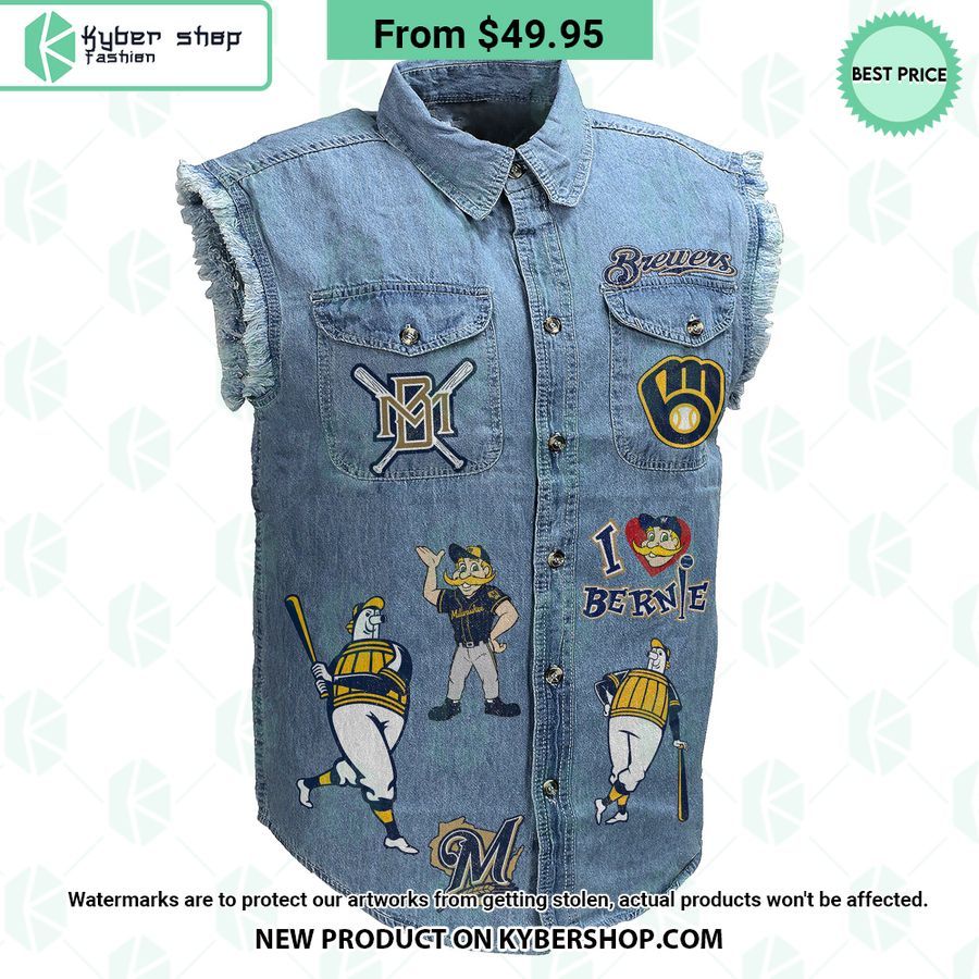 Milwaukee Brewers Sleeveless Denim Jacket