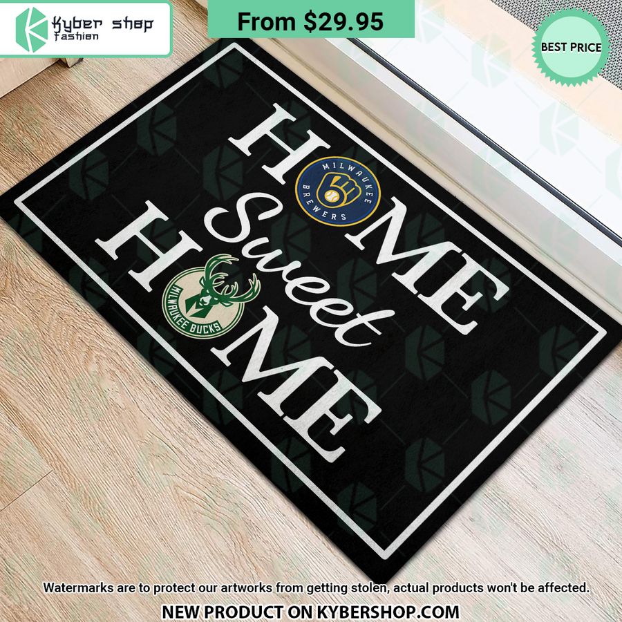 Milwaukee Bucks Milwaukee Brewers Home Sweet Home Doormat