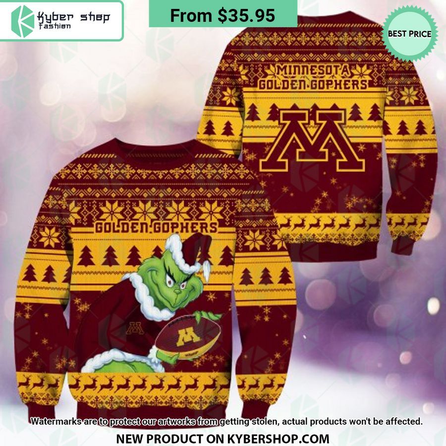 Minnesota Golden Gophers Grinch Christmas Sweater