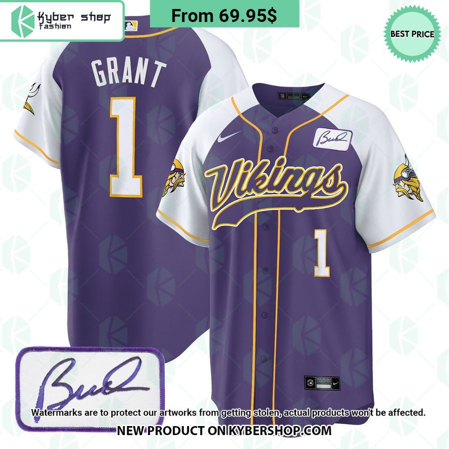 Minnesota Vikings Bud Grant Patch Baseball Jersey