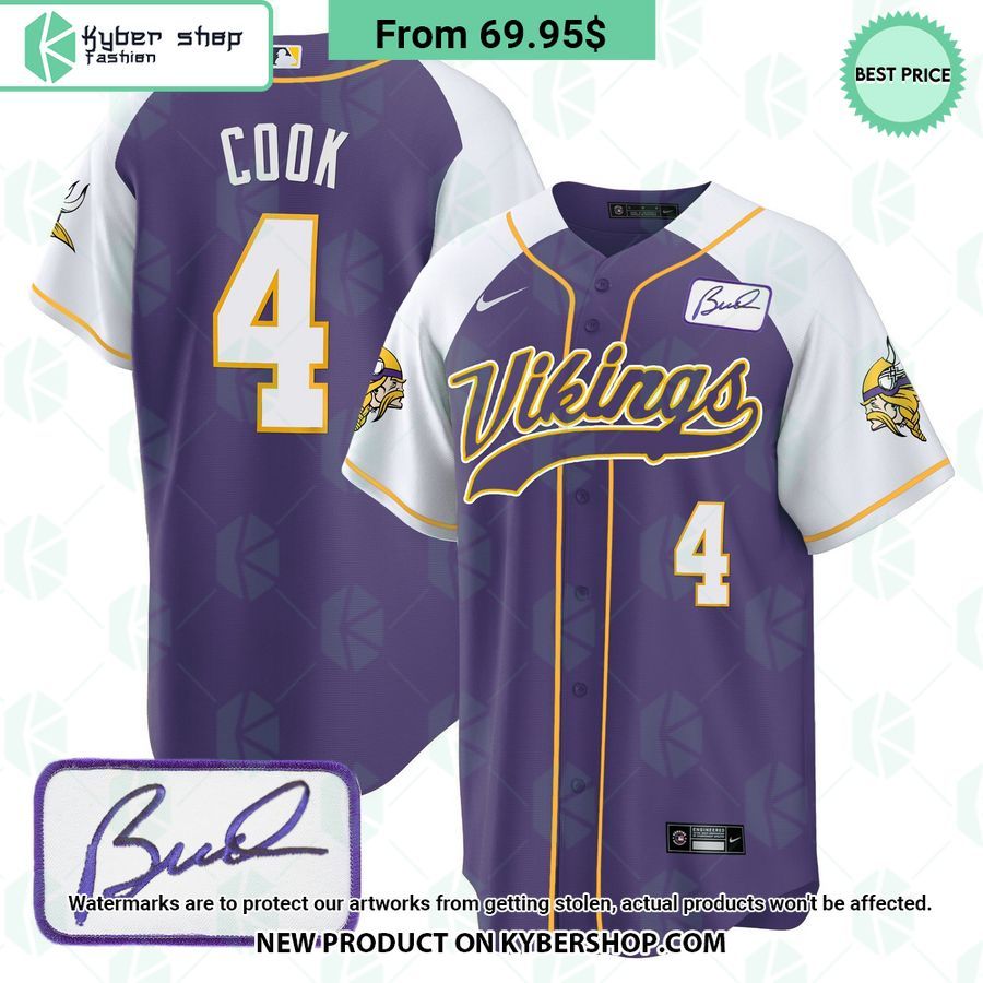 Minnesota Vikings Bud Grant Patch Baseball Jersey