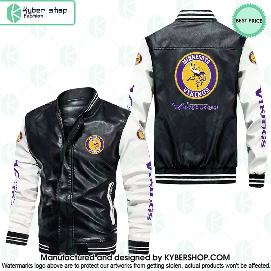 Minnesota Vikings Leather Bomber Jacket