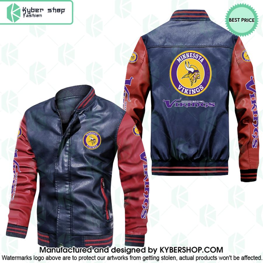 Minnesota Vikings Leather Bomber Jacket