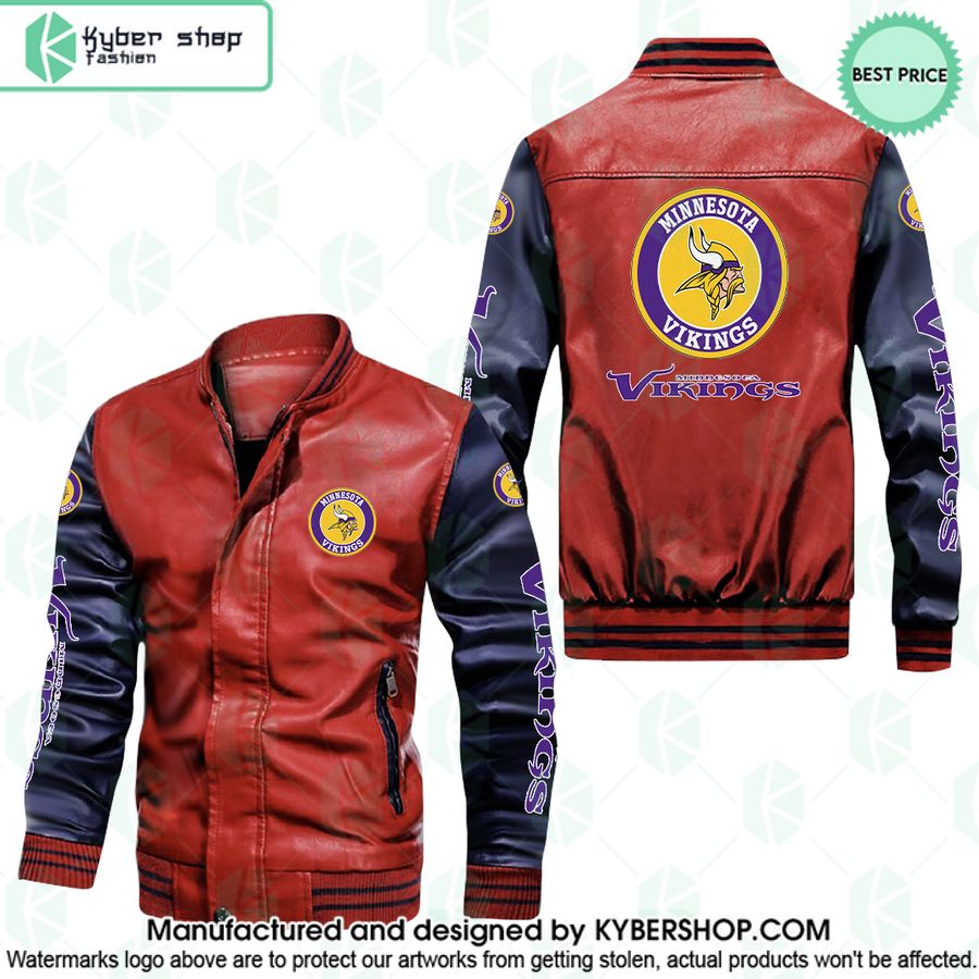 Minnesota Vikings Leather Bomber Jacket