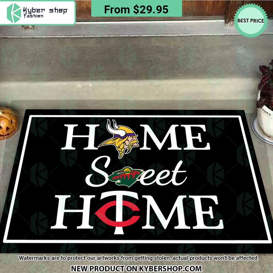 Minnesota Vikings Minnesota Twins Minnesota Wild Home Sweet Home Doormat