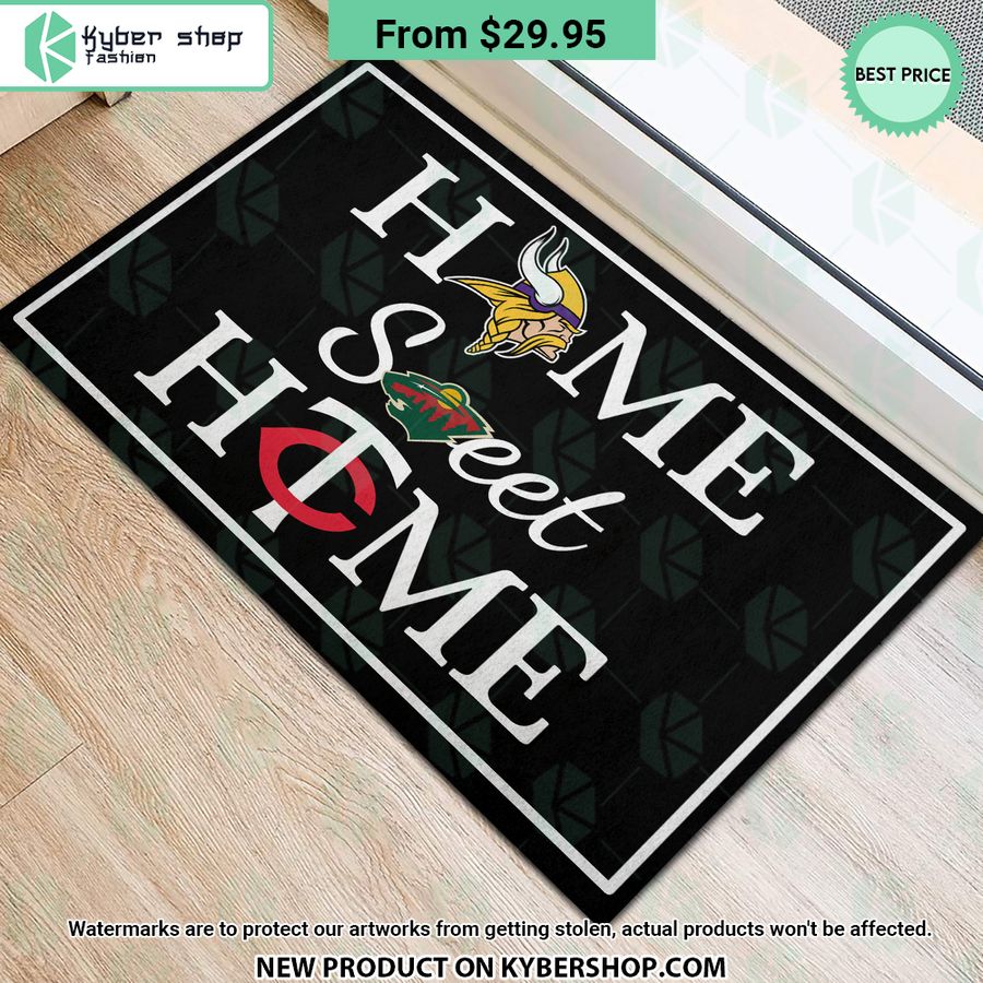 Minnesota Vikings Minnesota Twins Minnesota Wild Home Sweet Home Doormat