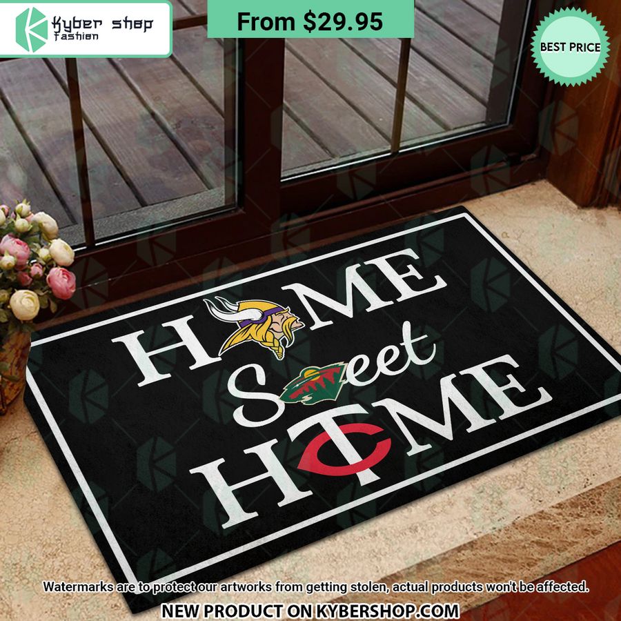 Minnesota Vikings Minnesota Twins Minnesota Wild Home Sweet Home Doormat