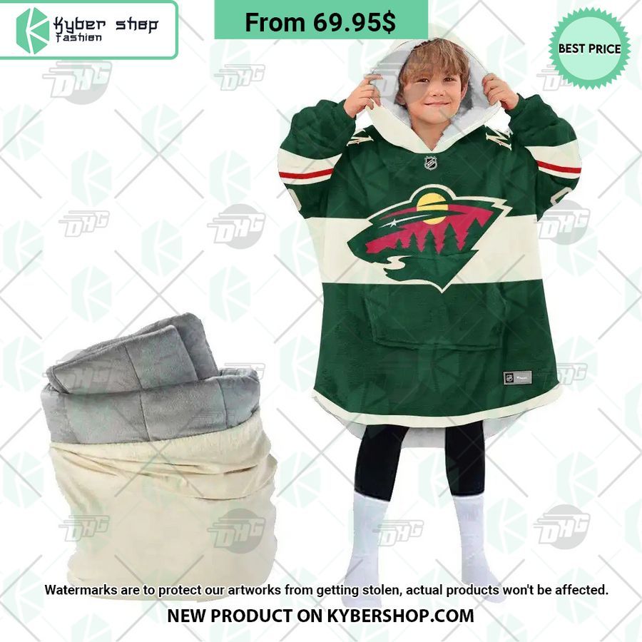 Minnesota Wild green Hoodie Blanket