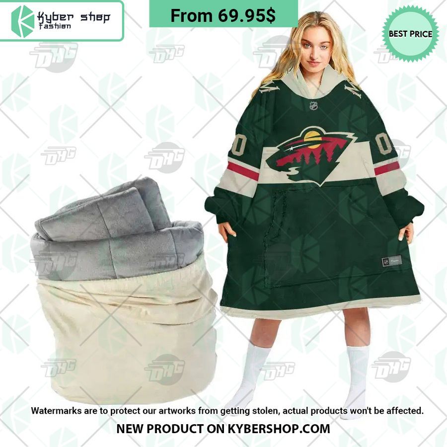 Minnesota Wild green Hoodie Blanket