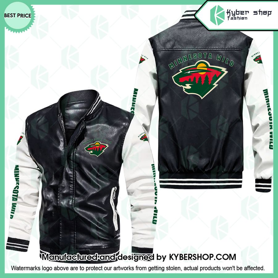 Minnesota Wild Leather Bomber Jacket