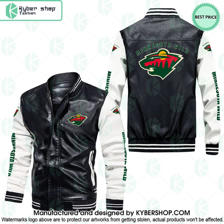 Minnesota Wild Leather Bomber Jacket