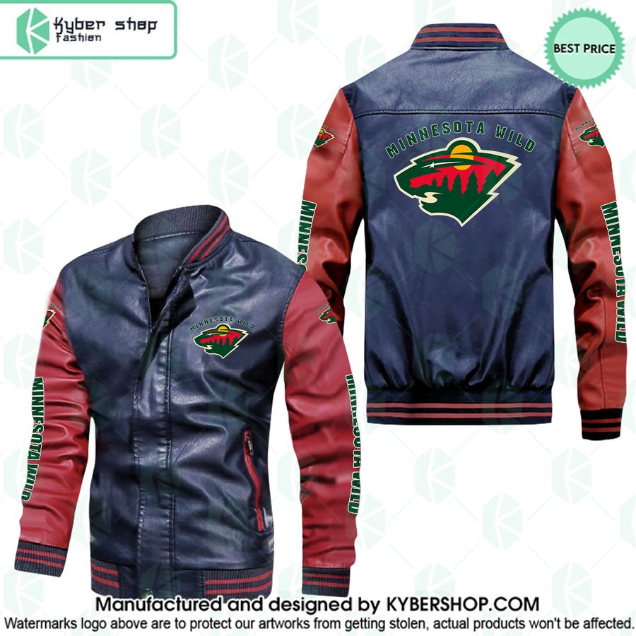 Minnesota Wild Leather Bomber Jacket