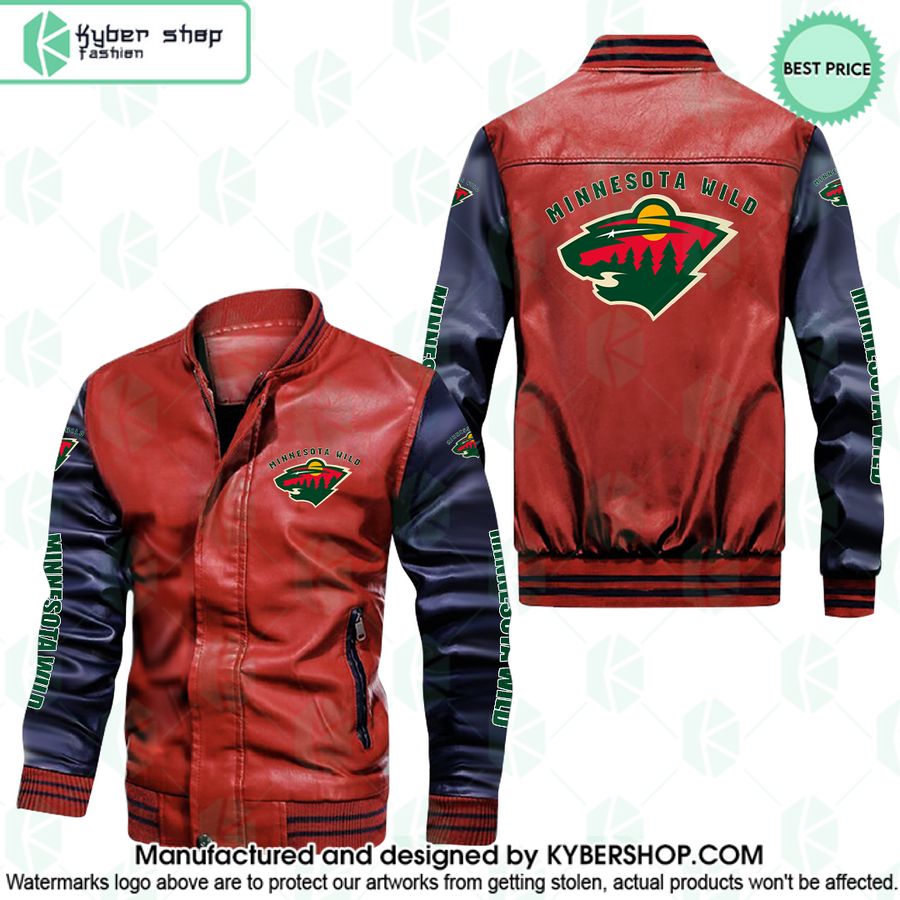 Minnesota Wild Leather Bomber Jacket