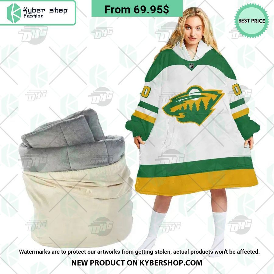 Minnesota Wild white Hoodie Blanket