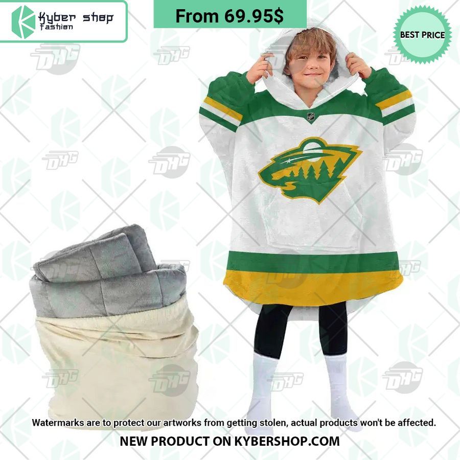 Minnesota Wild white Hoodie Blanket