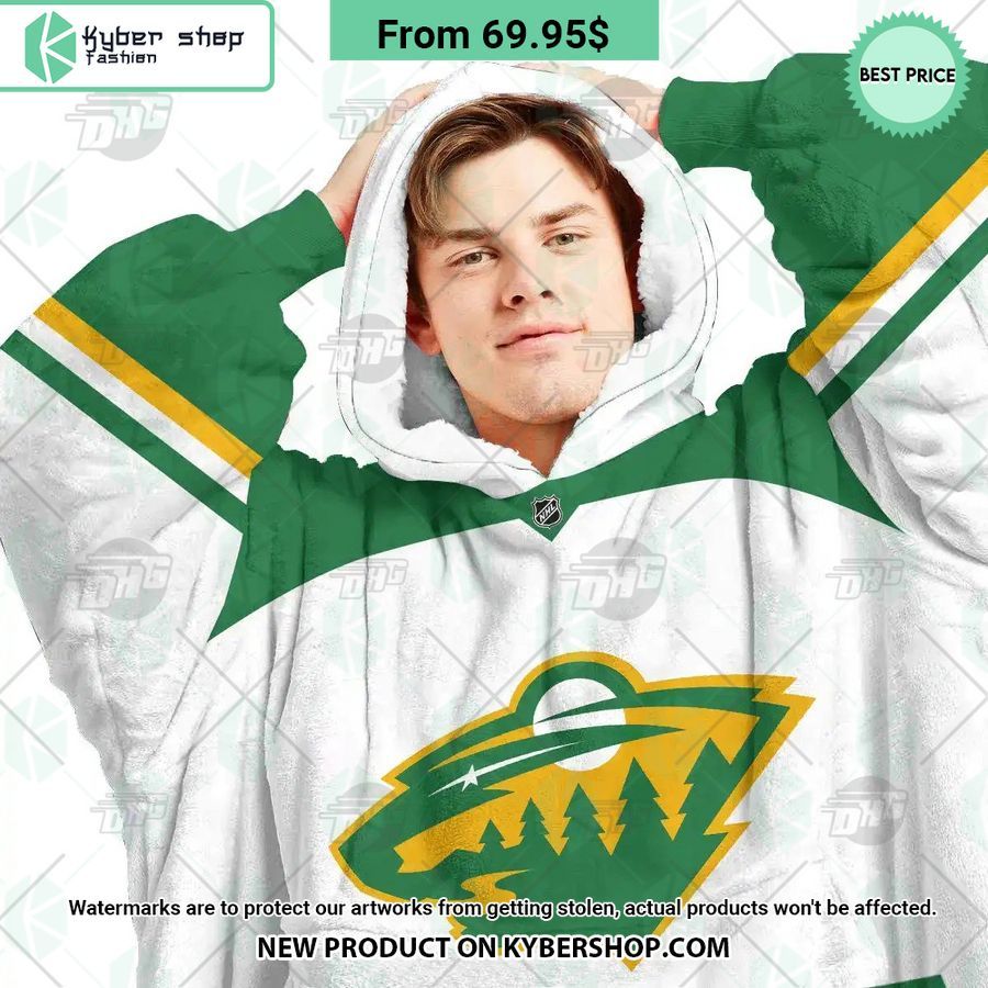 Minnesota Wild white Hoodie Blanket