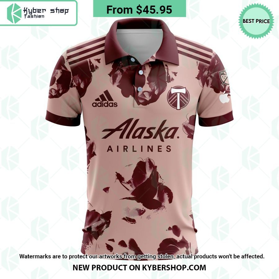 MLS Portland Timbers 2023 Away Heritage Rose CUSTOM Polo Shirt