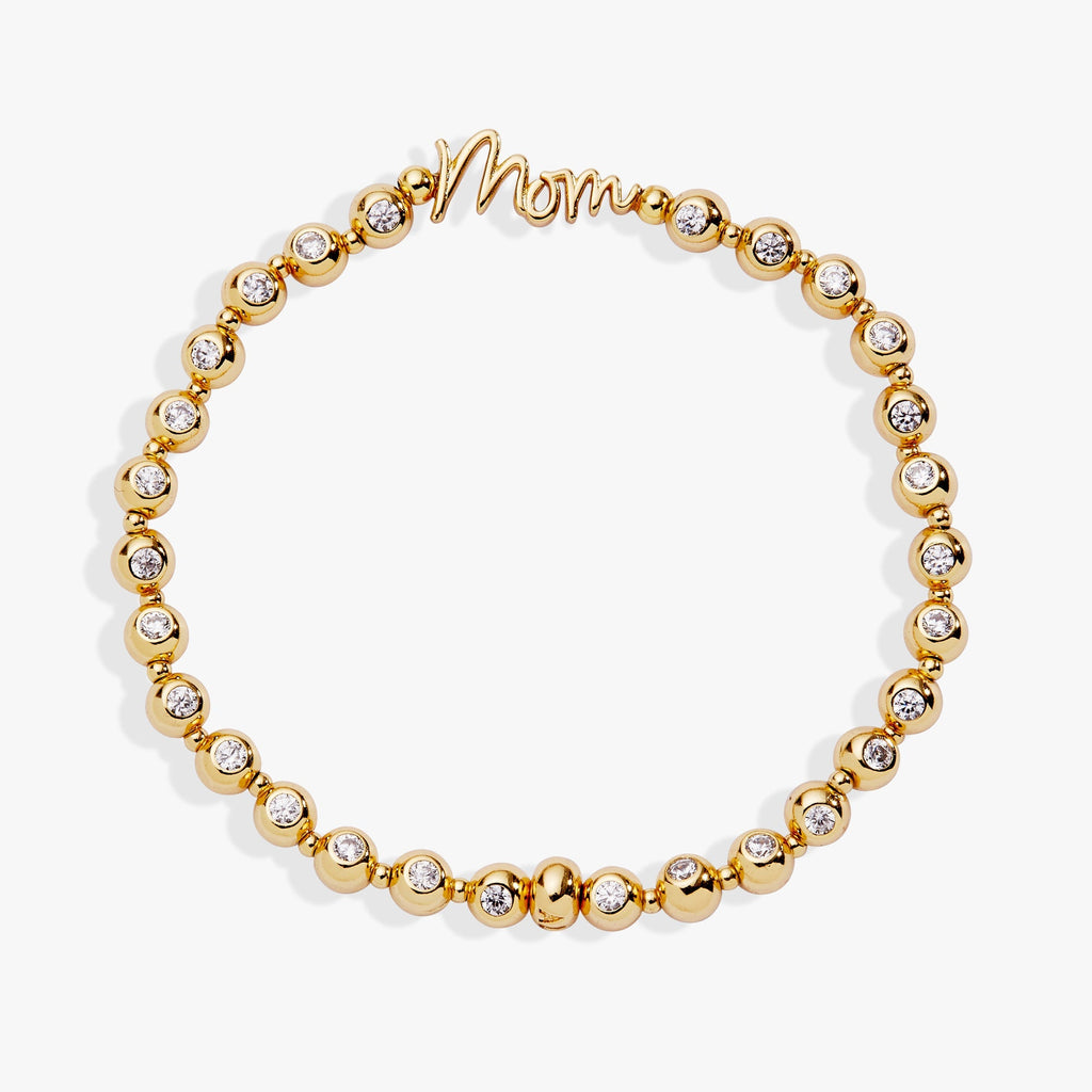 Mom Elongated Crystal Stretch Bracelet T-Shirts