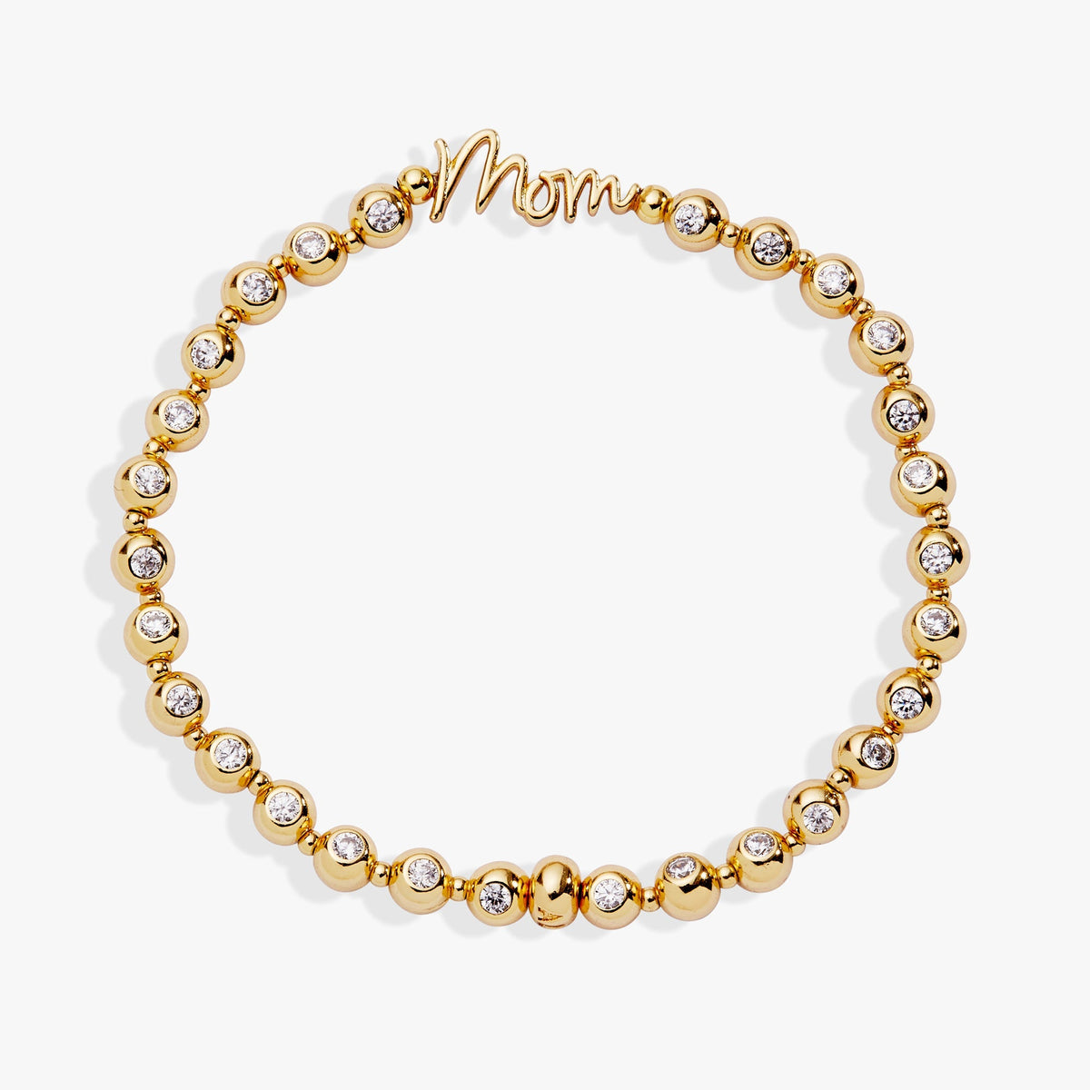 Mom Elongated Crystal Stretch Bracelet T-Shirts