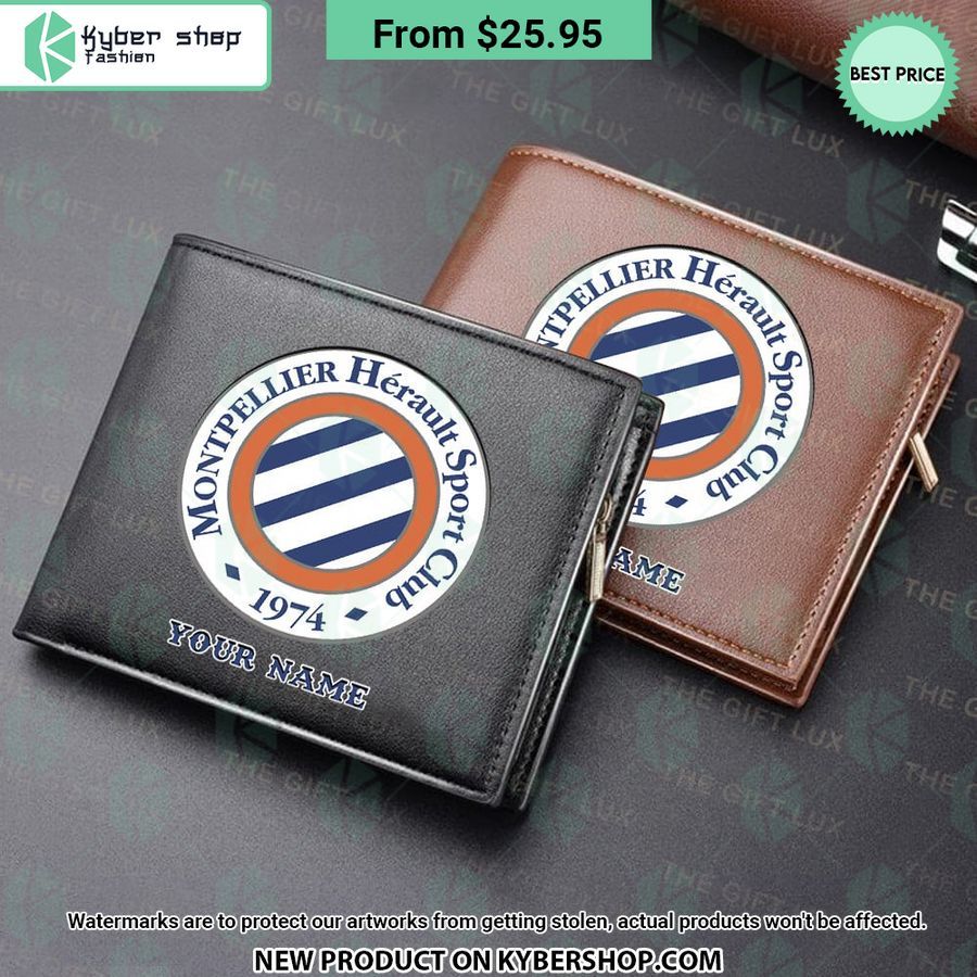 Montpellier Herault Sc CUSTOM Leather Wallet
