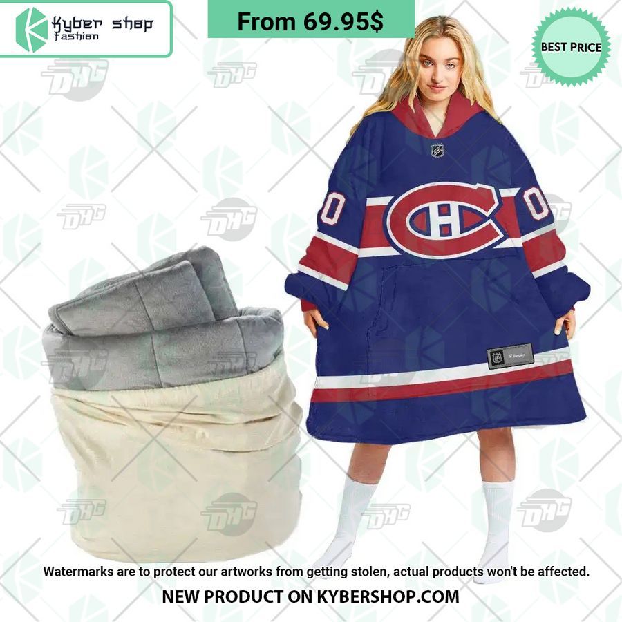 Montreal Canadiens blue Hoodie Blanket
