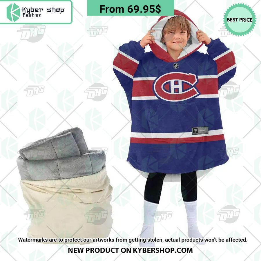 Montreal Canadiens blue Hoodie Blanket