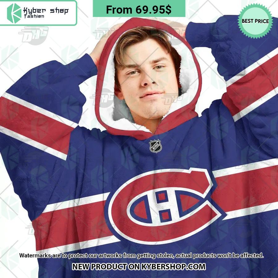Montreal Canadiens blue Hoodie Blanket