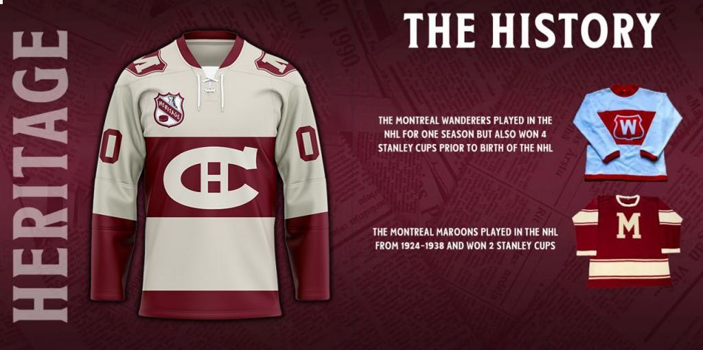 Montreal Canadiens Heritage Concepts team logo Hockey Jersey